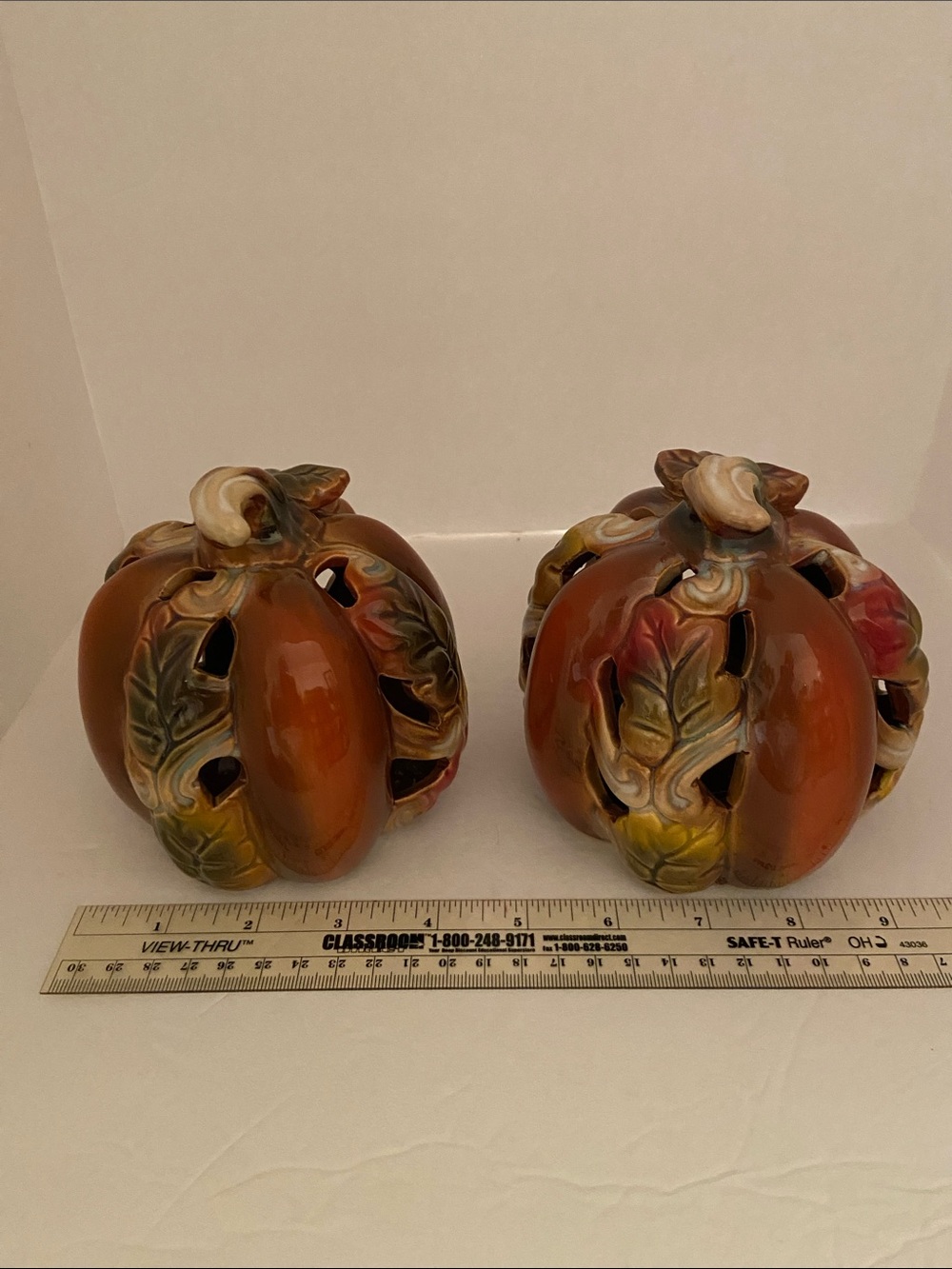 Pumpkins Ceramic with Cut Outs 4” x 4.5”